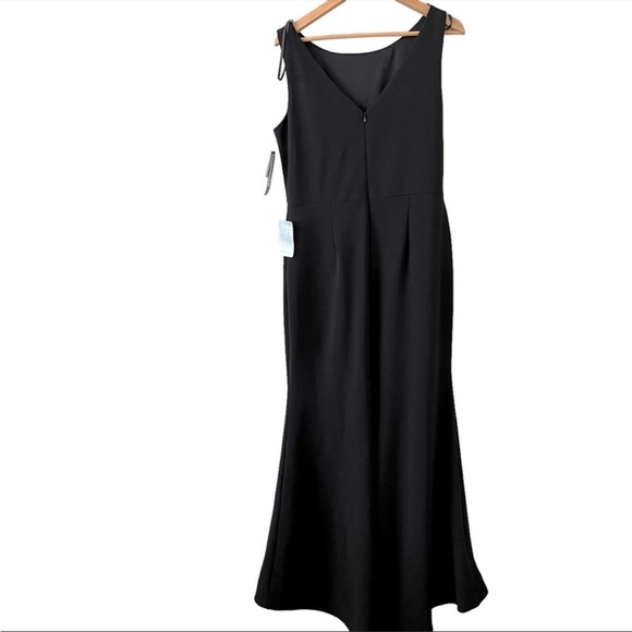 Betsy & Adam Ruffle Bow Trumpet Gown evening dress size 6 Black - Picture 8 of 11